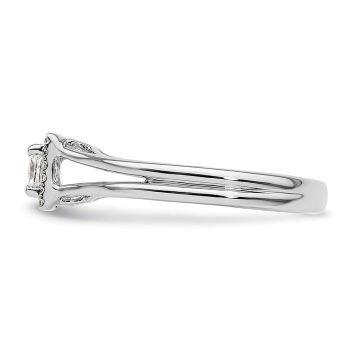 Buy Stylish 14K White Gold Halo Engagement Ring - 1/4 Carat Princess Cut-3