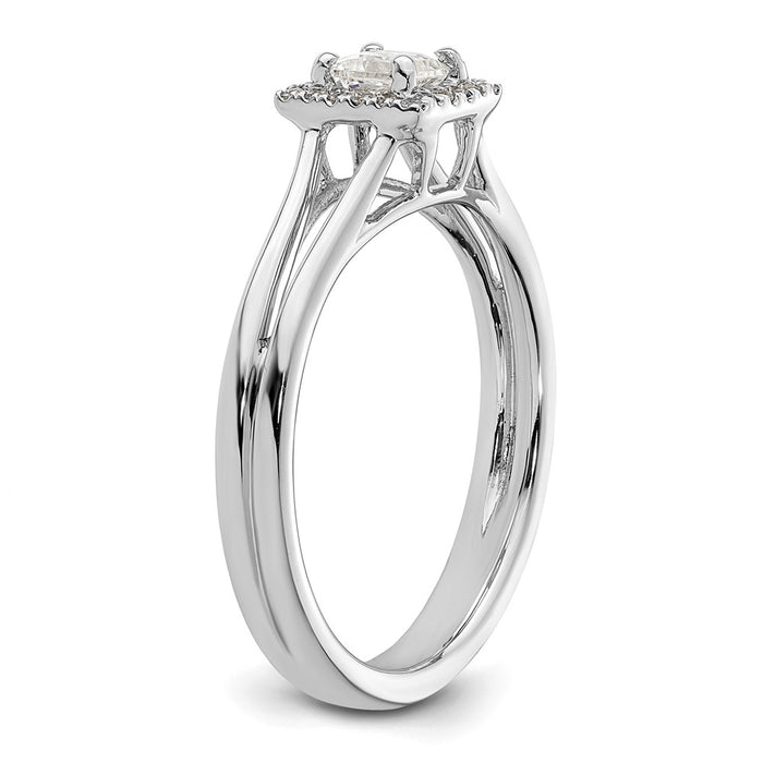 Buy Stylish 14K White Gold Halo Engagement Ring - 1/4 Carat Princess Cut-6