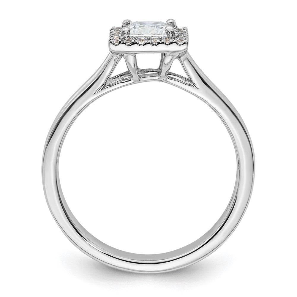 Buy Exclusive 14K White Gold Halo Engagement Ring, 1/2 Carat Princess Cut Diamond