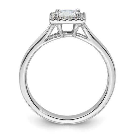 Buy Exclusive 14K White Gold Halo Engagement Ring, 1/2 Carat Princess Cut Diamond