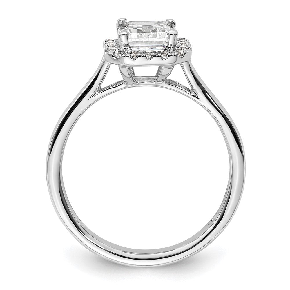 Buy Exclusive 14K White Gold Halo Engagement Ring, 1.5 Carat Emerald-Cut Center