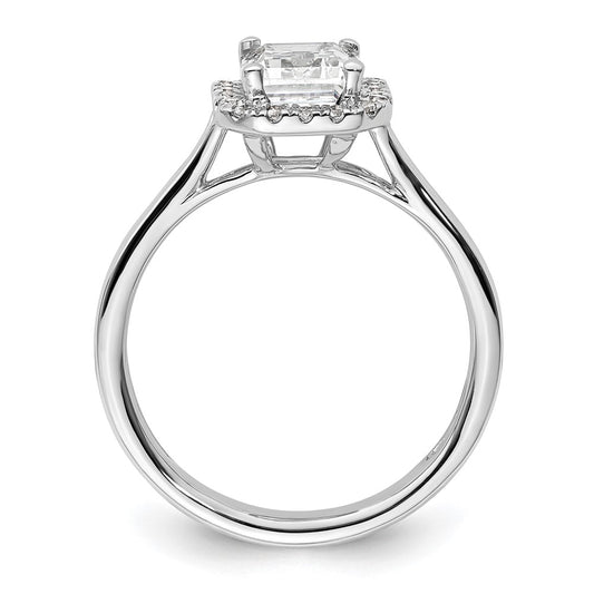 Buy Exclusive 14K White Gold Halo Engagement Ring, 1.5 Carat Emerald-Cut Center