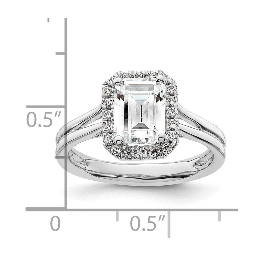 Buy Exclusive 14K White Gold Halo Engagement Ring, 1.5 Carat Emerald-Cut Center