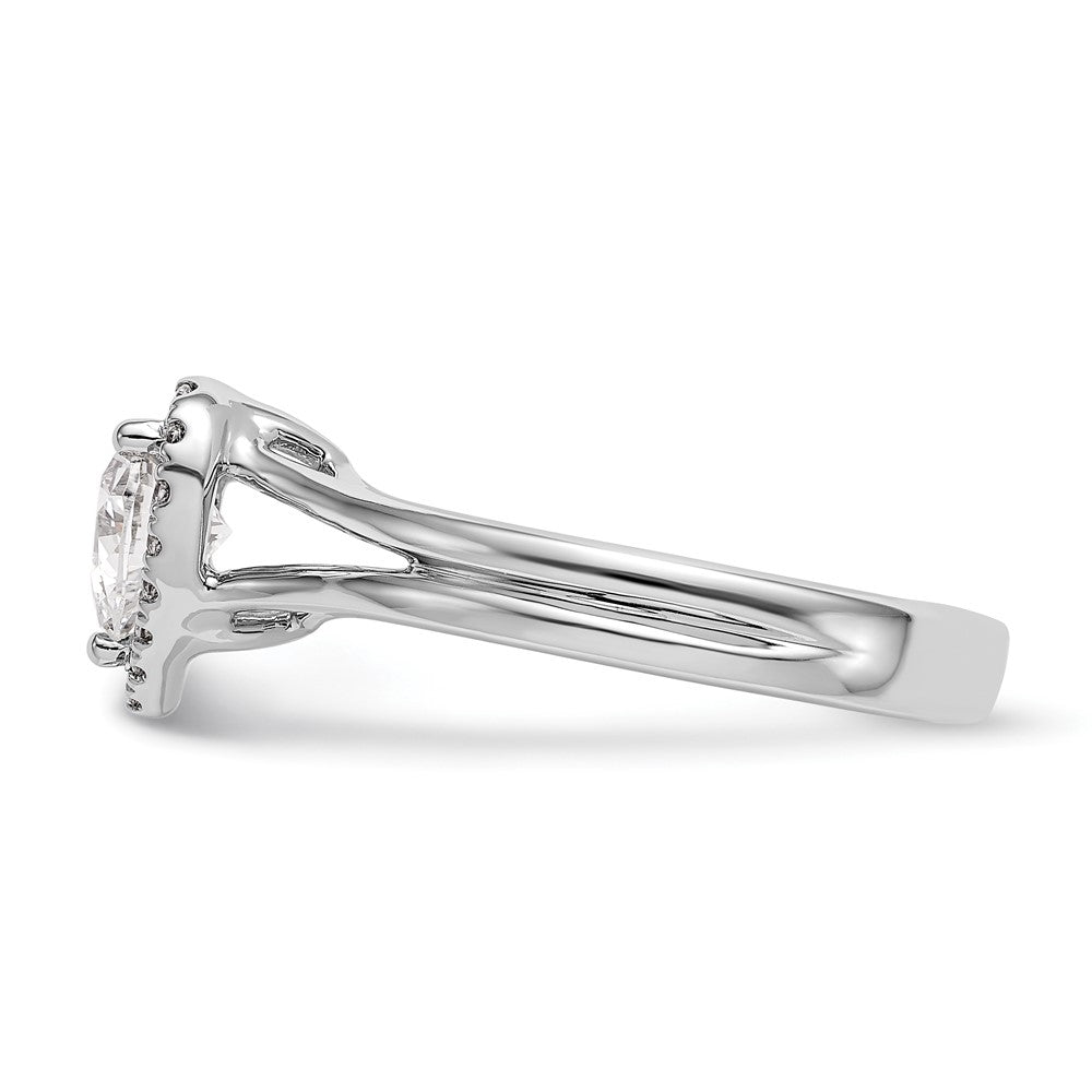 Designer 14K White Gold Halo Engagement Ring, 1 Carat Heart-Center, Stylish Value
