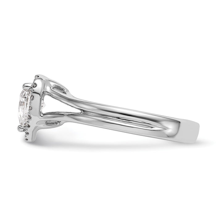 Designer 14K White Gold Halo Engagement Ring, 1 Carat Heart-Center, Stylish Value-3