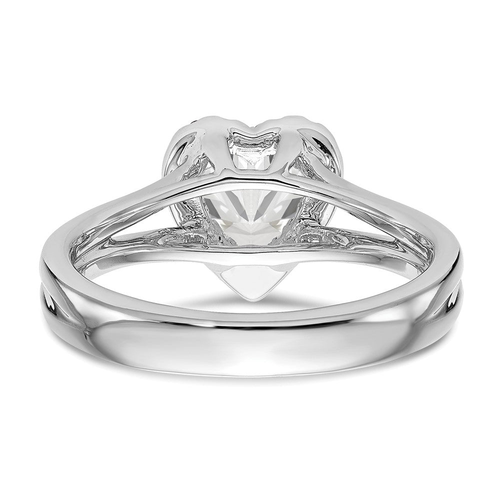 Designer 14K White Gold Halo Engagement Ring, 1 Carat Heart-Center, Stylish Value