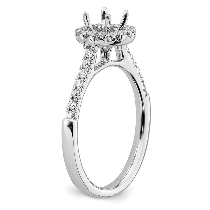 Buy Stylish 14K White Gold Halo Semi-Mount Engagement Ring, 1/2 Carat-6