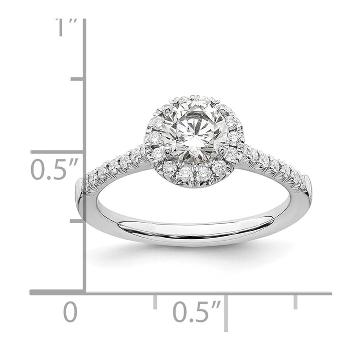 Buy Stylish 14K White Gold Halo Semi-Mount Engagement Ring, 1/2 Carat-7