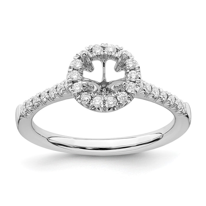 Buy Stylish 14K White Gold Halo Semi-Mount Engagement Ring, 1/2 Carat-8
