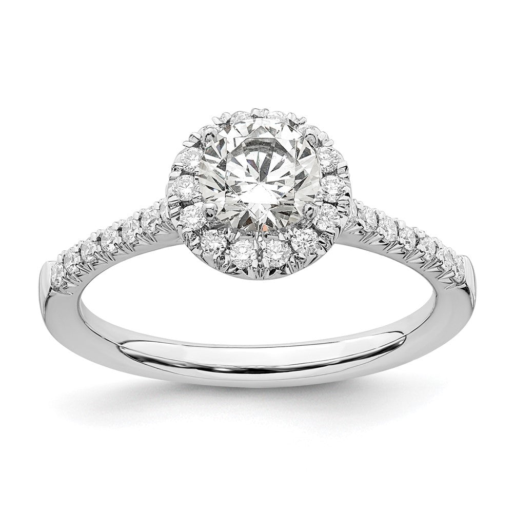 Buy Stylish 14K White Gold Halo Semi-Mount Engagement Ring, 1/2 Carat