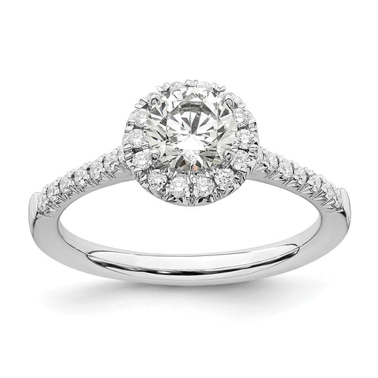 Buy Stylish 14K White Gold Halo Semi-Mount Engagement Ring, 1/2 Carat