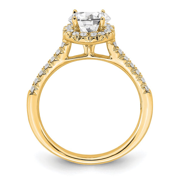 14K Yellow Gold Round Halo Diamond Semi-Mount Ring - Style GR1-1022595