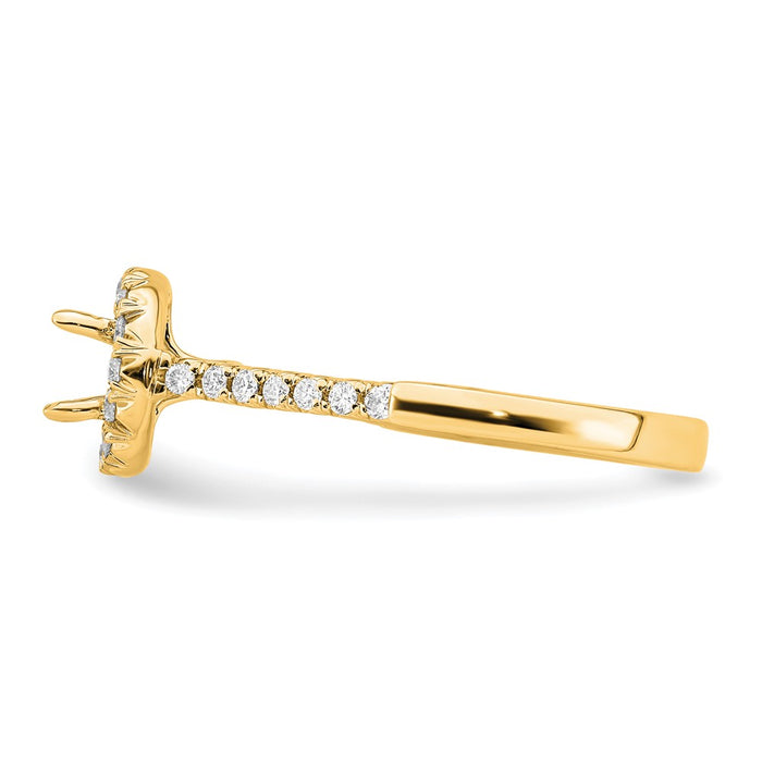 Buy Exclusive 14K Yellow Gold Round Halo Diamond Semi-Mount Ring - Stylish Design-3