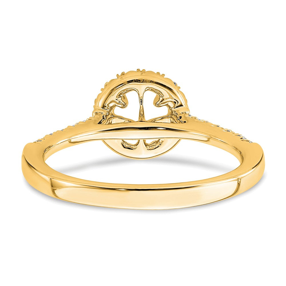 Buy Exclusive 14K Yellow Gold Round Halo Diamond Semi-Mount Ring - Stylish Design