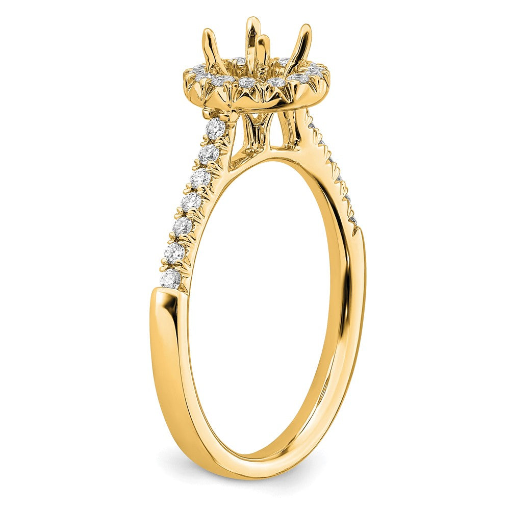 Buy Exclusive 14K Yellow Gold Round Halo Diamond Semi-Mount Ring - Stylish Design