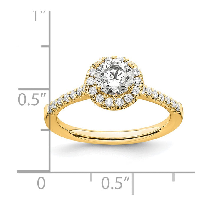Buy Exclusive 14K Yellow Gold Round Halo Diamond Semi-Mount Ring - Stylish Design-7