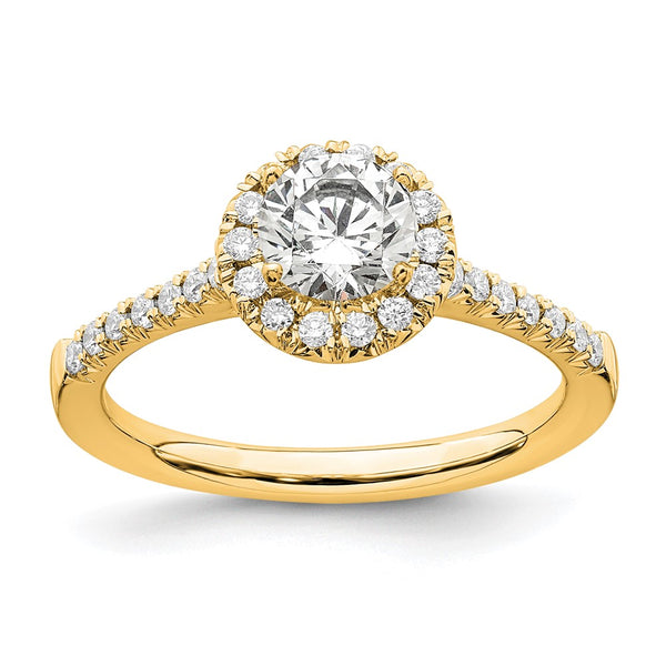 14K Yellow Gold Round Halo Diamond Semi-Mount Ring - Style GR1-1022595