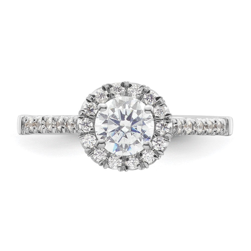 Buy 14K White Gold Halo Semi-Mount Engagement Ring | 1/3 Carat Diamonds, 3/4 Carat Center