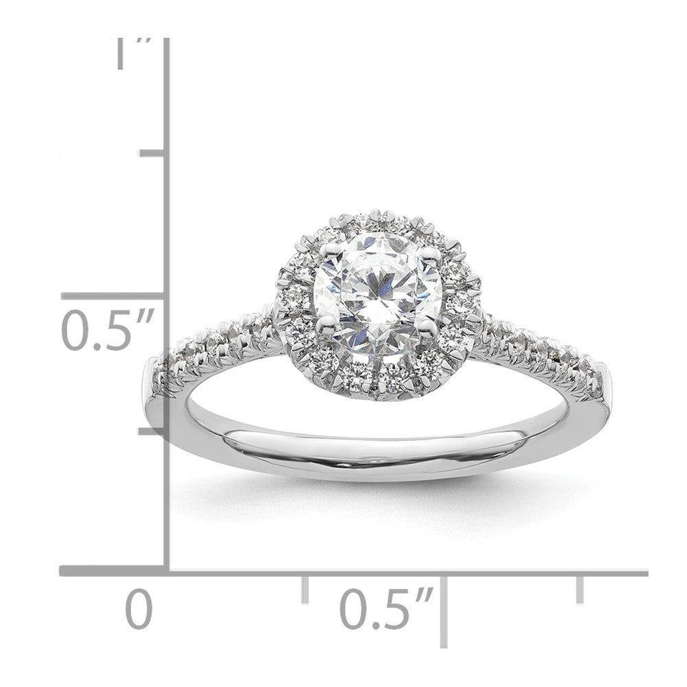 Buy 14K White Gold Halo Semi-Mount Engagement Ring | 1/3 Carat Diamonds, 3/4 Carat Center