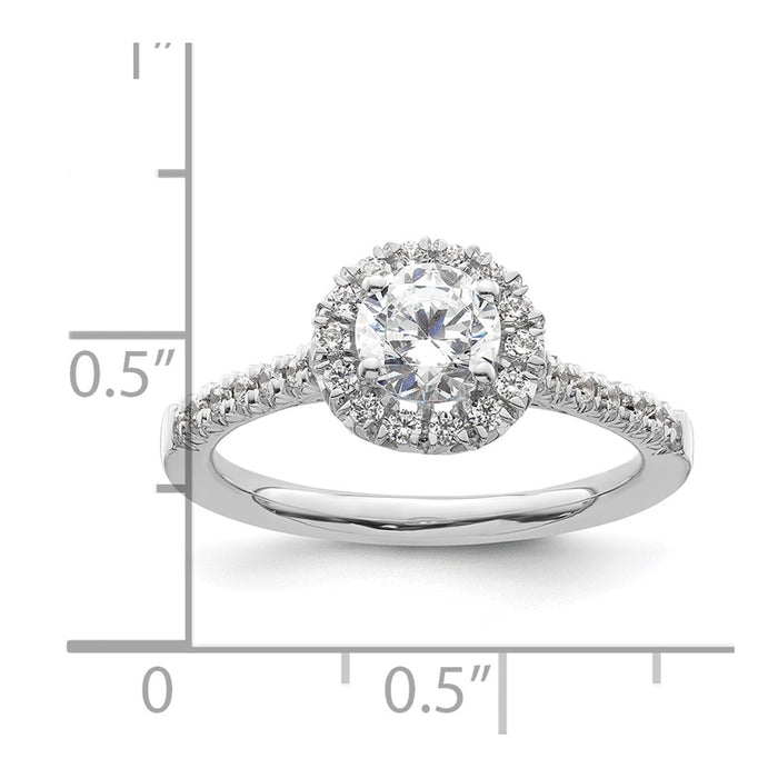 Buy 14K White Gold Halo Semi-Mount Engagement Ring | 1/3 Carat Diamonds, 3/4 Carat Center-7