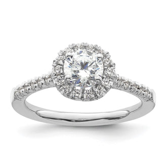 Buy 14K White Gold Halo Semi-Mount Engagement Ring | 1/3 Carat Diamonds, 3/4 Carat Center