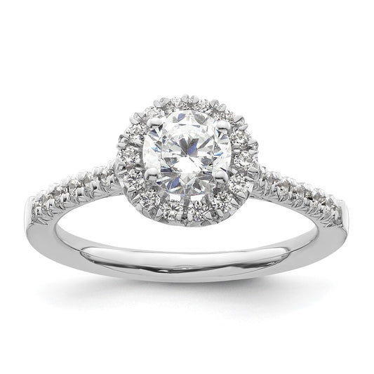 Buy 14K White Gold Halo Semi-Mount Engagement Ring | 1/3 Carat Diamonds, 3/4 Carat Center