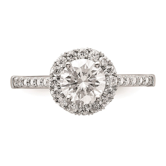 Buy 14K White Gold Halo Engagement Ring, 2 Carat Semi-Mount, Stylish Value-4
