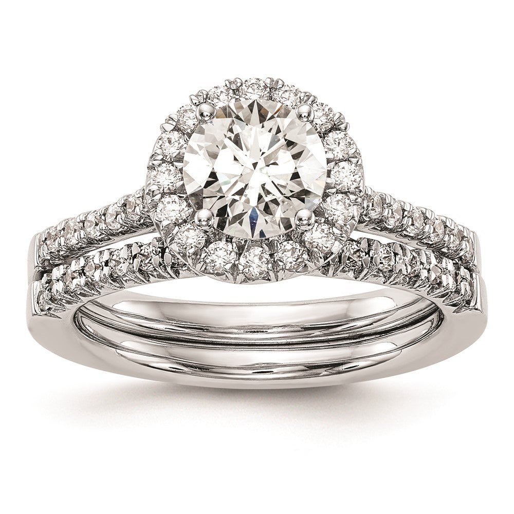 Buy 14K White Gold Halo Engagement Ring, 2 Carat Semi-Mount, Stylish Value
