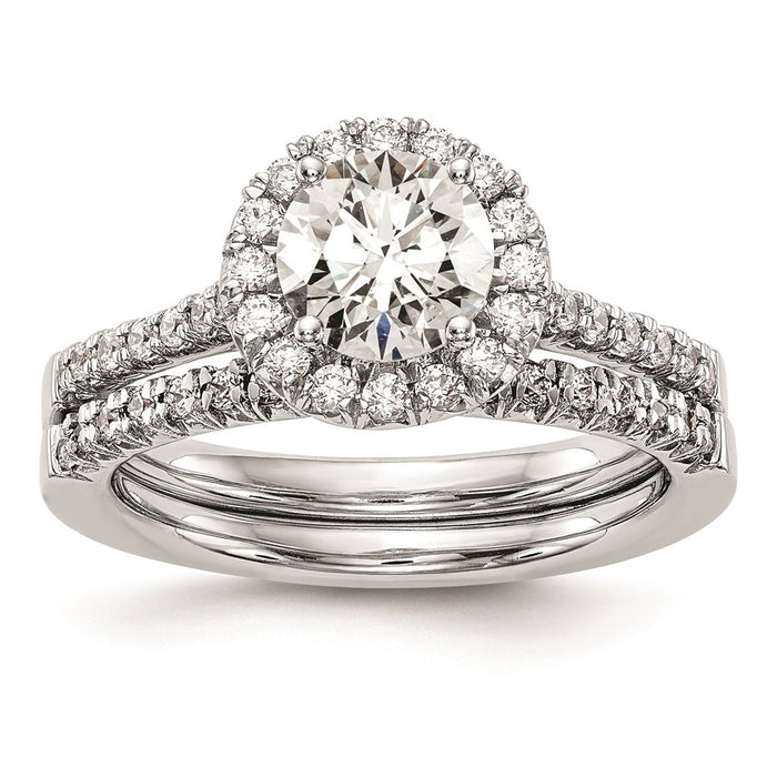 Buy 14K White Gold Halo Engagement Ring, 2 Carat Semi-Mount, Stylish Value-7