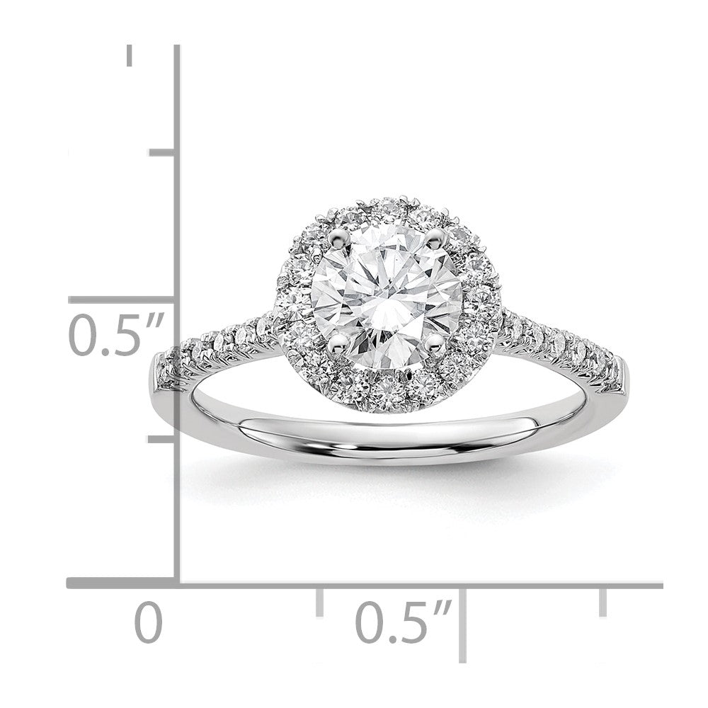 Buy 14K White Gold Halo Engagement Ring, 2 Carat Semi-Mount, Stylish Value