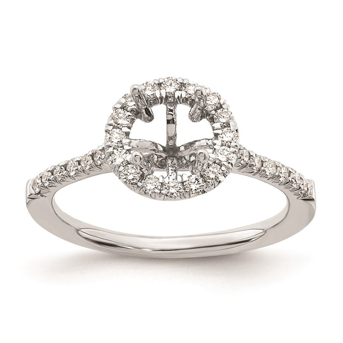 Buy 14K White Gold Halo Engagement Ring, 2 Carat Semi-Mount, Stylish Value-9
