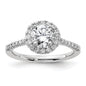 Buy 14K White Gold Halo Engagement Ring, 2 Carat Semi-Mount, Stylish Value-1