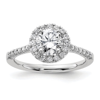 Buy 14K White Gold Halo Engagement Ring, 2 Carat Semi-Mount, Stylish Value