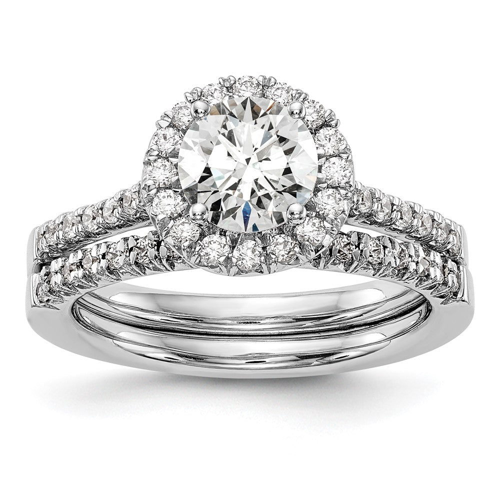 Buy Exclusive 14K White Gold Halo Semi-Mount Ring for 1 Carat Center, 1/3 Carat Diamonds