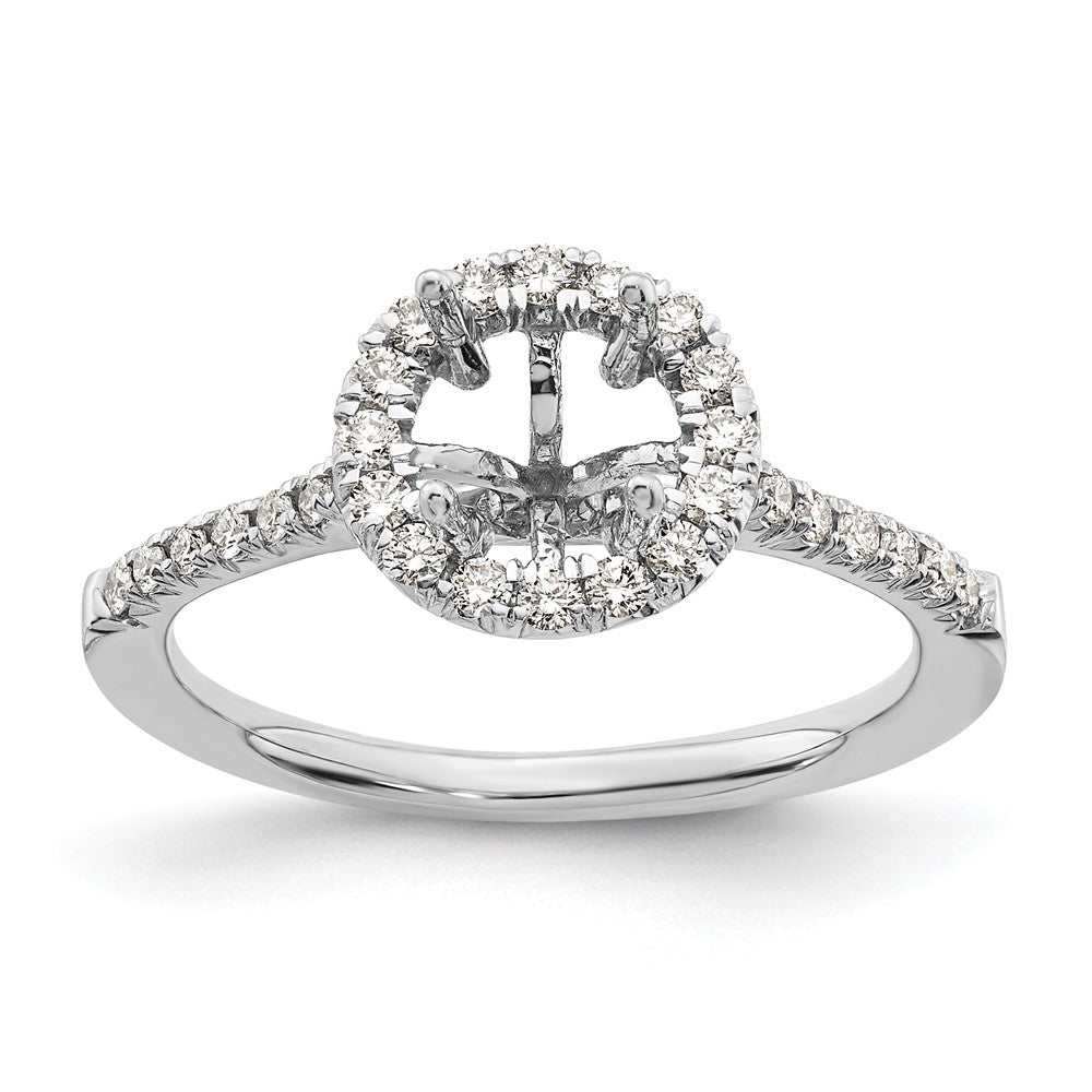 Buy Exclusive 14K White Gold Halo Semi-Mount Ring for 1 Carat Center, 1/3 Carat Diamonds