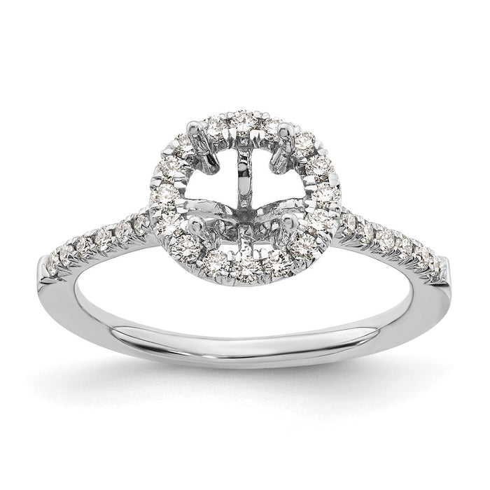 Buy Exclusive 14K White Gold Halo Semi-Mount Ring for 1 Carat Center, 1/3 Carat Diamonds-9