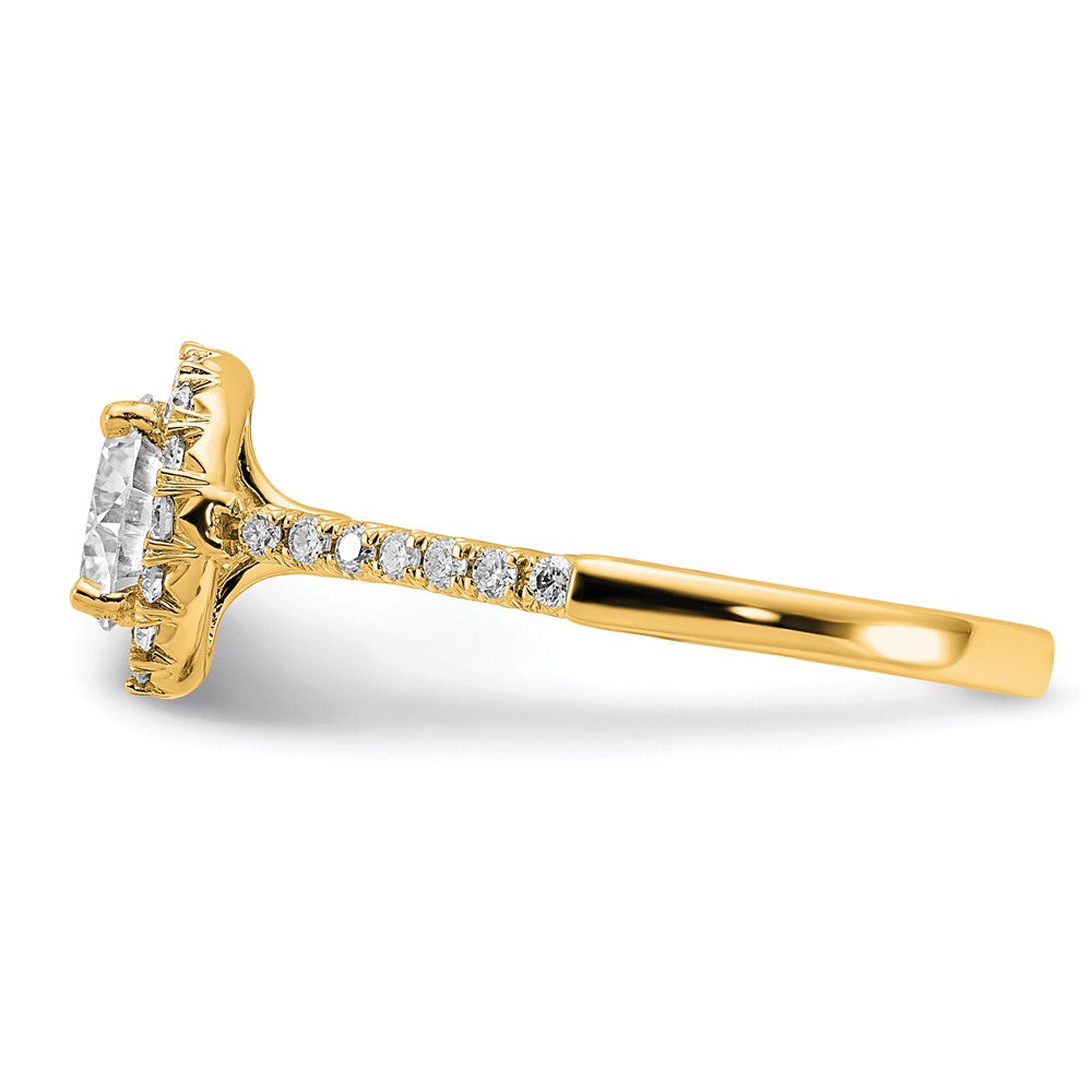 Buy Designer 14K Gold Round Halo Diamond Semi-Mount Engagement Ring - Luxury Value