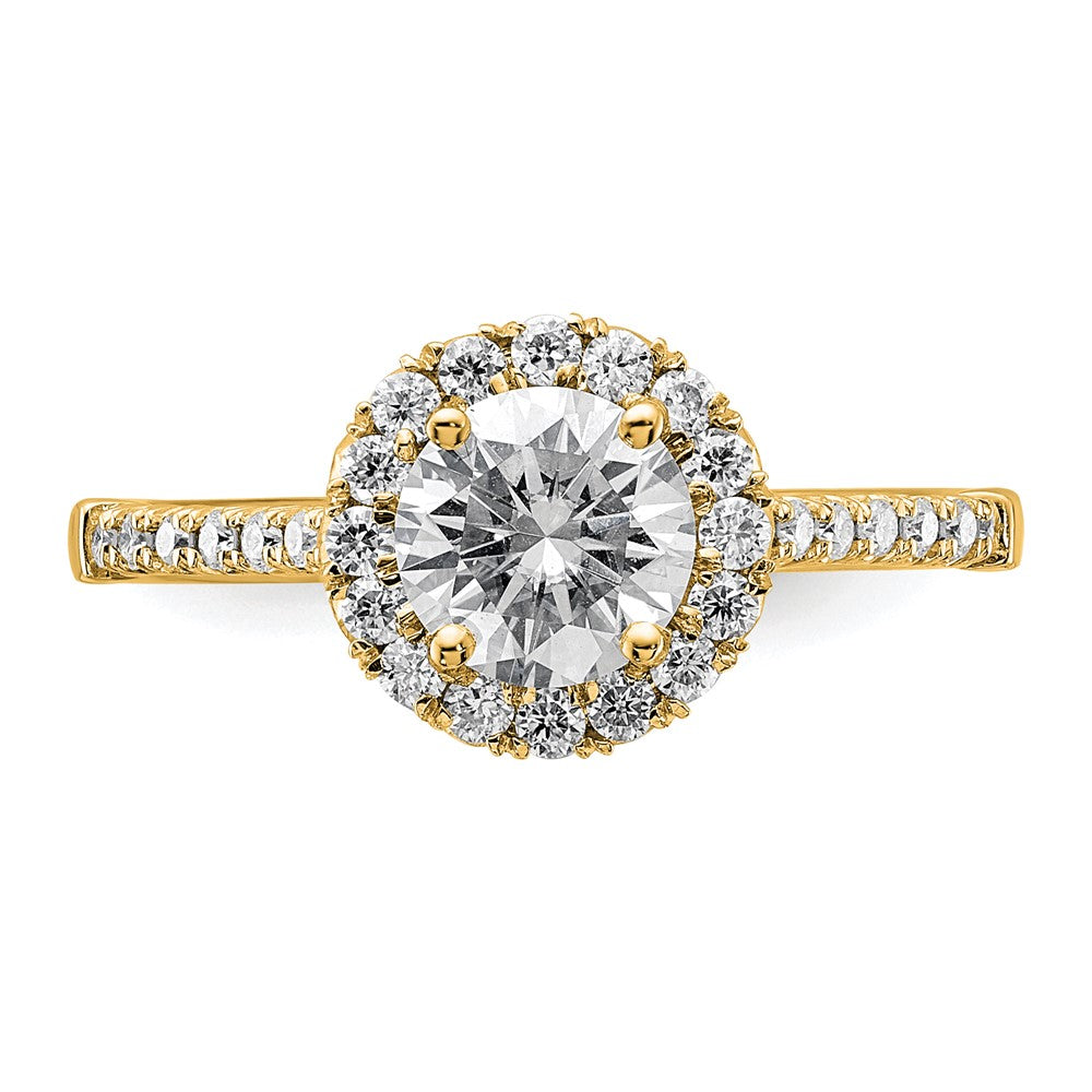 Buy Designer 14K Gold Round Halo Diamond Semi-Mount Engagement Ring - Luxury Value