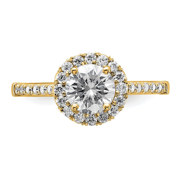 Buy Designer 14K Gold Round Halo Diamond Semi-Mount Engagement Ring - Luxury Value-4