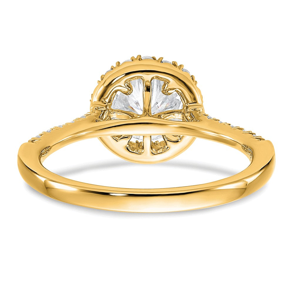 Buy Designer 14K Gold Round Halo Diamond Semi-Mount Engagement Ring - Luxury Value