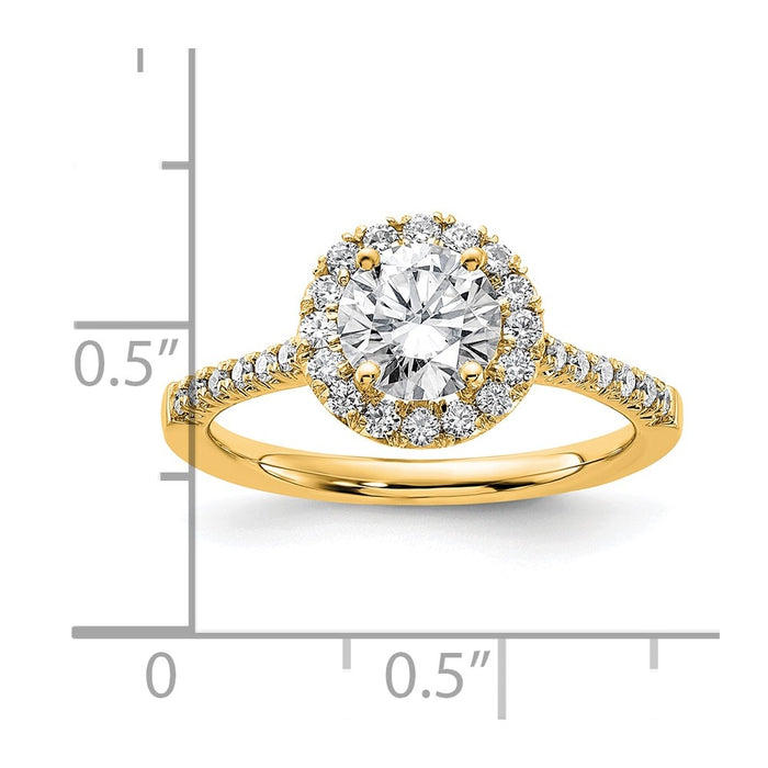 Buy Designer 14K Gold Round Halo Diamond Semi-Mount Engagement Ring - Luxury Value-8