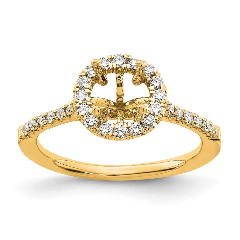 Buy Designer 14K Gold Round Halo Diamond Semi-Mount Engagement Ring - Luxury Value