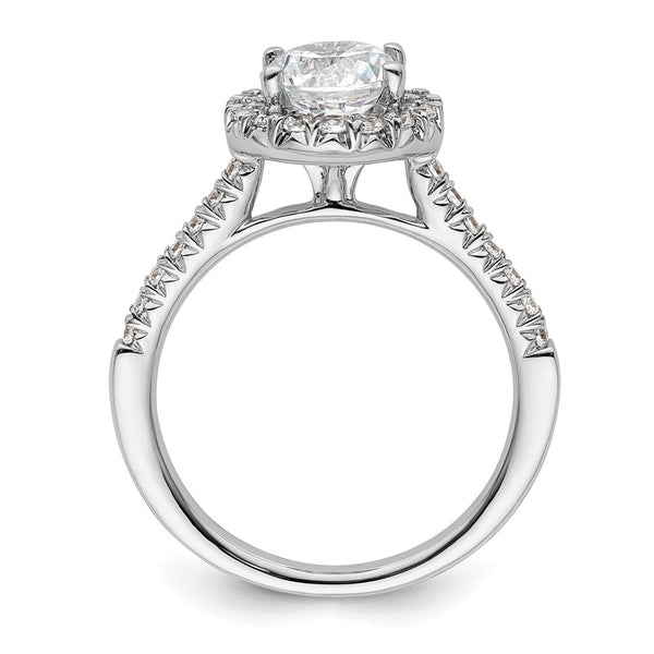 14K White Gold Halo Semi-Mount Ring for 1.25 Carat Diamonds