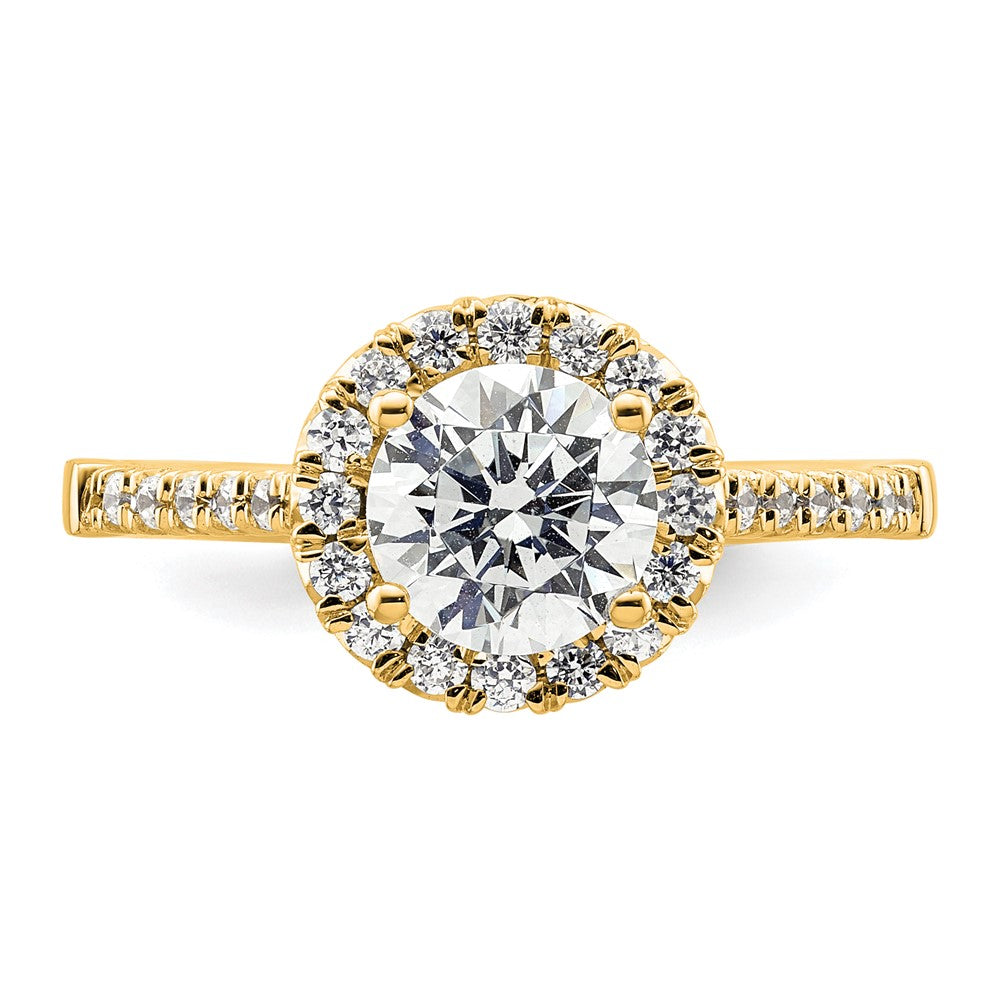 Buy Stylish 14K Gold Round Halo Diamond Semi-Mount Engagement Ring - 1.2CT