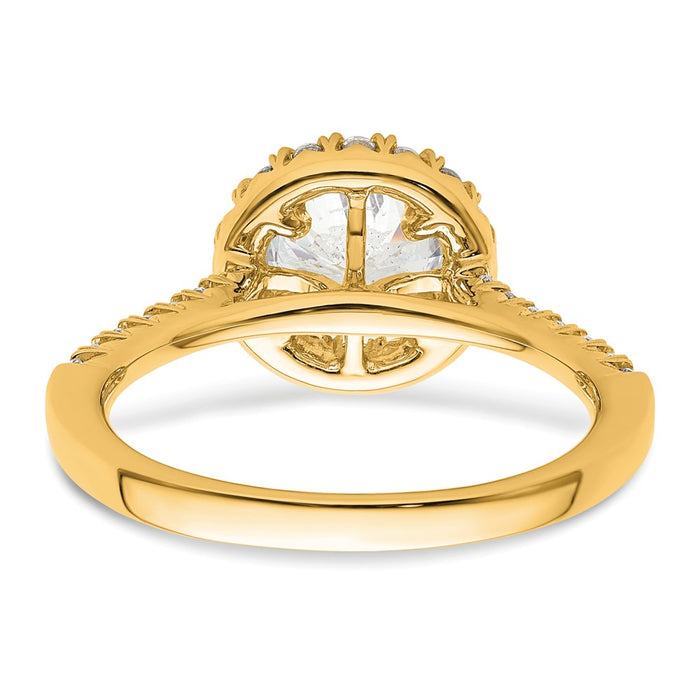Buy Stylish 14K Gold Round Halo Diamond Semi-Mount Engagement Ring - 1.2CT-5