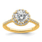 Buy Stylish 14K Gold Round Halo Diamond Semi-Mount Engagement Ring - 1.2CT-1