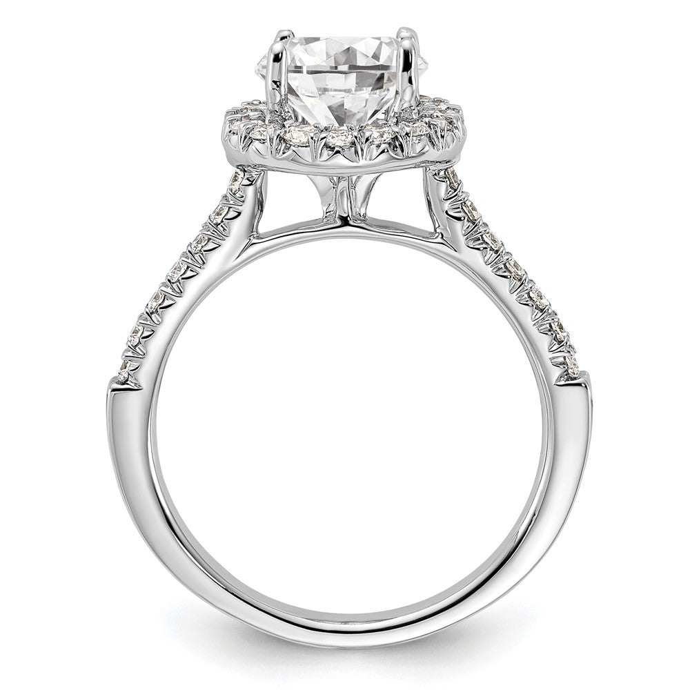 Exclusive 14K White Gold Halo Semi-Mount Engagement Ring | 1.5 Carat Style Value