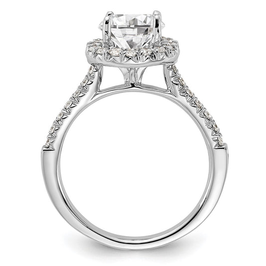 Exclusive 14K White Gold Halo Semi-Mount Engagement Ring | 1.5 Carat Style Value