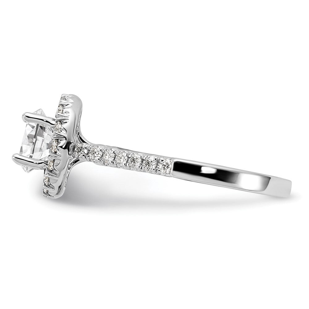 Exclusive 14K White Gold Halo Semi-Mount Engagement Ring | 1.5 Carat Style Value
