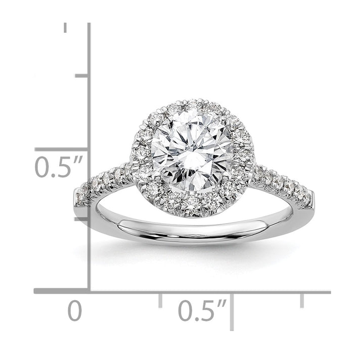 Exclusive 14K White Gold Halo Semi-Mount Engagement Ring | 1.5 Carat Style Value-7